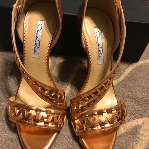 Rose Gold Oscar De La Renta Heels